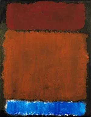 Wine, Rust, Blue On Black by Mark Rothko (Inspired by)