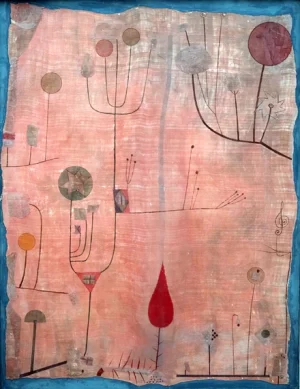 Fruits On Red - Handkarchief Of The Violinist by Paul Klee