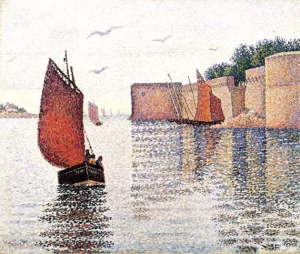 Concarneau Sardine Boat And The Old City by Paul Signac Concarneau Sardine Boat And The Old City by Paul Signac