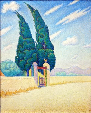 Les Deux Cyprès, Opus 241 (Mistral) by Paul Signac Les Deux Cyprès, Opus 241 (Mistral) by Paul Signac