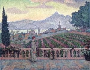 The Terrace, Saint-Tropez by Paul Signac
