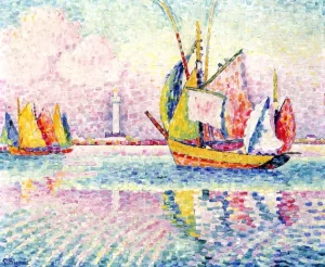 Boats At Anchor In Locmalo, 1922 by Paul Signac Boats At Anchor In Locmalo, 1922 by Paul Signac