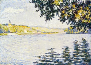 View Of The Seine At Herblay by Paul Signac