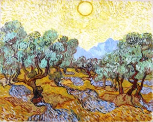 Olive Trees With Yellow Sky And Sun 1889 by Vincent Van Gogh Olive Trees With Yellow Sky And Sun 1889 by Vincent Van Gogh