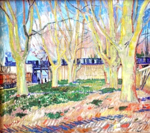 Avenue Of Plane Trees Near Arles Station, 1888 by Vincent Van Gogh Avenue Of Plane Trees Near Arles Station, 1888 by Vincent Van Gogh