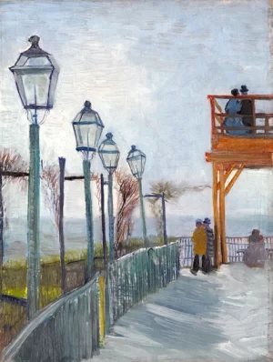 Terrace And Observation Deck At The Moulin De Blute-Fin, Montmartre by Vincent Van Gogh