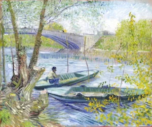 Fishing In Spring, The Pont De Clichy (Asnières) by Vincent Van Gogh