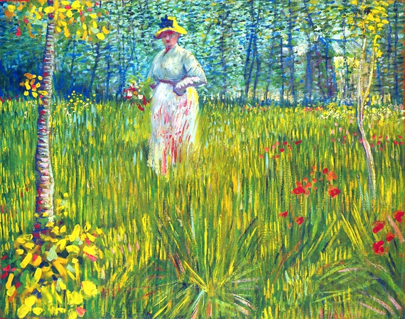 Femme Dans Un Jardin by Vincent Van Gogh