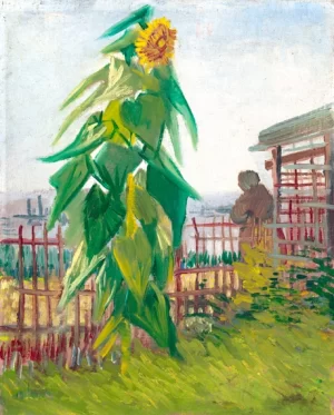Allotment With Sunflower by Vincent Van Gogh