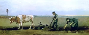 Ploughman With Woman Planting Potatoes by Vincent Van Gogh Ploughman With Woman Planting Potatoes by Vincent Van Gogh