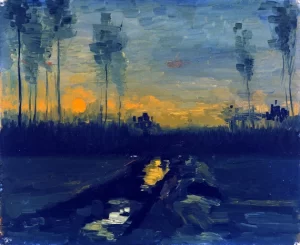Sunset Landscape by Vincent Van Gogh