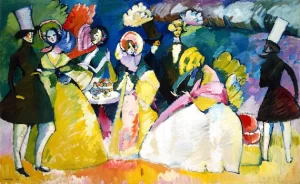 Group In Crinolines (Reifrockgesellschaft) by Wassily Kandinsky Group In Crinolines (Reifrockgesellschaft) by Wassily Kandinsky