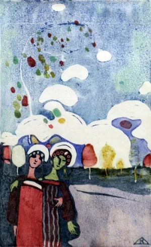 Two Girls (Due Ragazze) by Wassily Kandinsky Two Girls (Due Ragazze) by Wassily Kandinsky