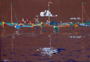 Die Schiffe (Holland) (The Ships (Holland)) by Wassily Kandinsky