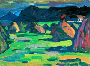 Kornhausten (1908) by Wassily Kandinsky Kornhausten (1908) by Wassily Kandinsky