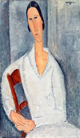 Madame Hanka Zborowski Leaning on a Chair 1919 by Amedeo Modigliani