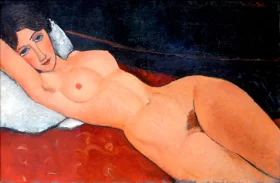 Female nude reclining on a Pillow 1917 by Amedeo Modigliani