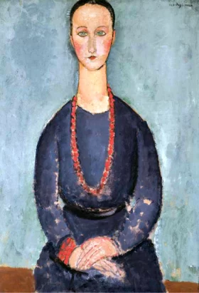 Donna Con Collana Rossa 1918 by Amedeo Modigliani Donna Con Collana Rossa 1918 by Amedeo Modigliani