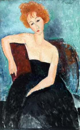 Redheaded Girl in Evening Dress 1918 by Amedeo Modigliani Redheaded Girl in Evening Dress 1918 by Amedeo Modigliani