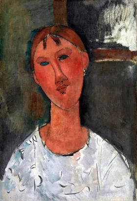 Girl in a White Blouse 1915 by Amedeo Modigliani Girl in a White Blouse 1915 by Amedeo Modigliani