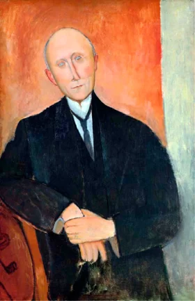 Homme Assis Sur Fond Orange 1918 by Amedeo Modigliani Homme Assis Sur Fond Orange 1918 by Amedeo Modigliani
