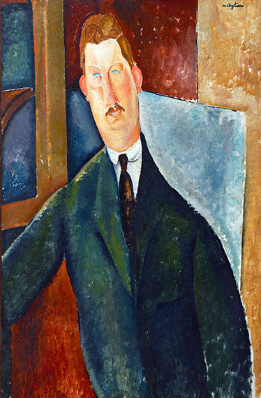 Portrait of Man 1919 by Amedeo Modigliani, oil painting reproduction on canvas Portrait of Man 1919 by Amedeo Modigliani