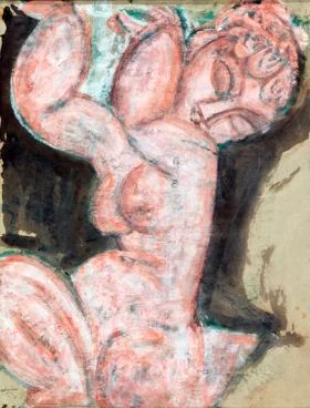Pink nude - Caryatid, 1914 by Amedeo Modigliani