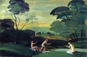 Trois Nymphes Se Baignant by André Derain