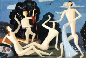 Quatre baigneuses dans un paysage by André Derain