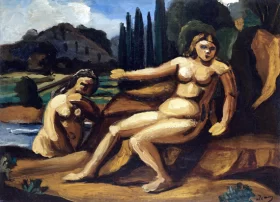 Deux Baigneuses Dans Un Paysage by André Derain