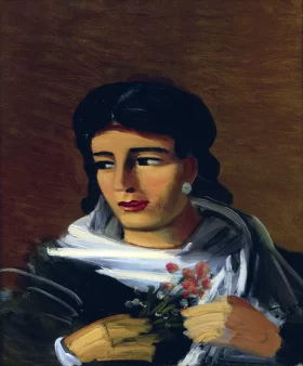 Portrait de femme tenant un bouquet by André Derain Portrait de femme tenant un bouquet by André Derain