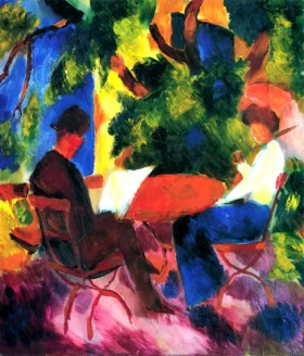 Couple At The Garden Table by August Macke