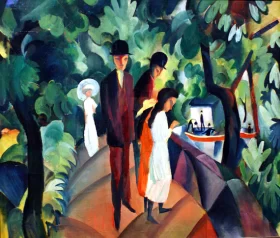 Walk On The Bridge 1913 by August Macke Walk On The Bridge 1913 by August Macke