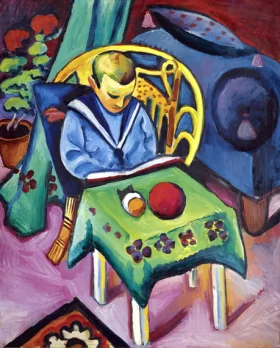 Boy With Book And Toys by August Macke Boy With Book And Toys by August Macke