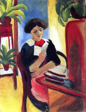Elisabeth Am Schreibtisch by August Macke Elisabeth Am Schreibtisch by August Macke