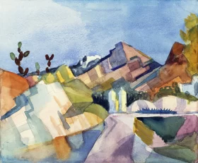 Rocky Landscape (1914) by August Macke Rocky Landscape (1914) by August Macke