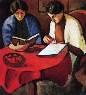 Two Women At The Table by August Macke