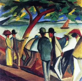Strollers At The Lake I by August Macke Strollers At The Lake I by August Macke