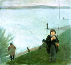 Anglers On The Rhine by August Macke Anglers On The Rhine by August Macke