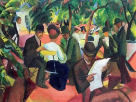 alm0128-gartenrestaurant-garden restaurant-by-august-macke Gartenrestaurant (Garden Restaurant)