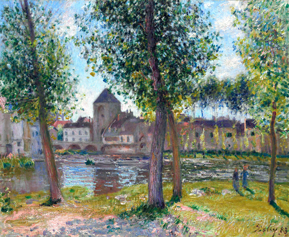 Les Peupliers à Moret Sur Loing, après Midi D’août by Alfred Sisley