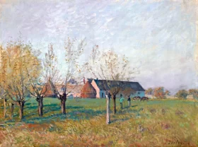 La ferme du Trou d’Enfer, Matinée d’Automne 1874 by Alfred Sisley La ferme du Trou d’Enfer, Matinée d’Automne 1874 by Alfred Sisley