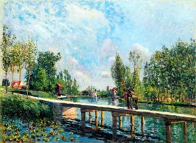 La Passerelle – Chemin de Halage Du Canal Du Loing by Alfred Sisley La Passerelle – Chemin de Halage Du Canal Du Loing by Alfred Sisley