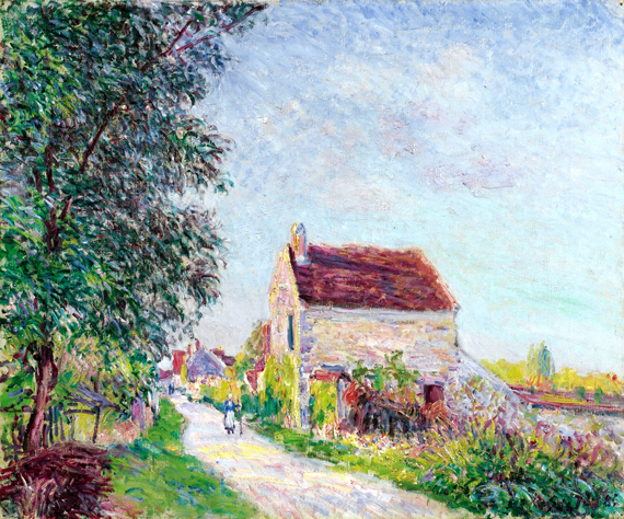 The Village of the Sablons by Alfred Sisley, oil painting reproduction on canvas The Village of the Sablons by Alfred Sisley