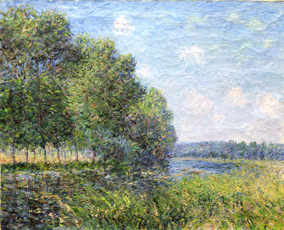 River View 1889 by Alfred Sisley, oil painting reproduction on canvas River View 1889 by Alfred Sisley