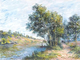 The Road to Veneux and the Side of the Hill 1881 by Alfred Sisley The Road to Veneux and the Side of the Hill 1881 by Alfred Sisley