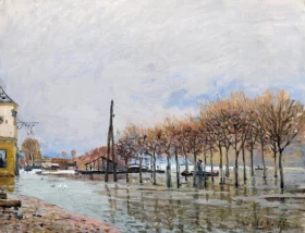 L’inondation à Port-Marly, Route de Saint-Germain 1872 by Alfred Sisley