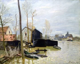 Flooding at Moret 1889 by Alfred Sisley Flooding at Moret 1889 by Alfred Sisley