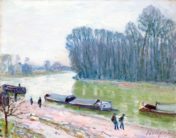 Péniches-sur-le-Loing-1896 by Alfred Sisley