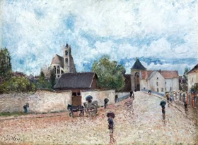 Moret Sur Loing, temps de Pluie by Alfred Sisley Moret Sur Loing, temps de Pluie by Alfred Sisley